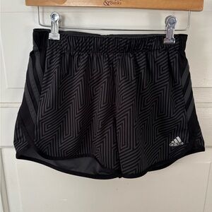 Adidas Black Athletic Shorts with Mesh Texture